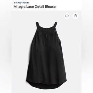 41 Hawthorn Embellished Black Sleeveless Tank Top